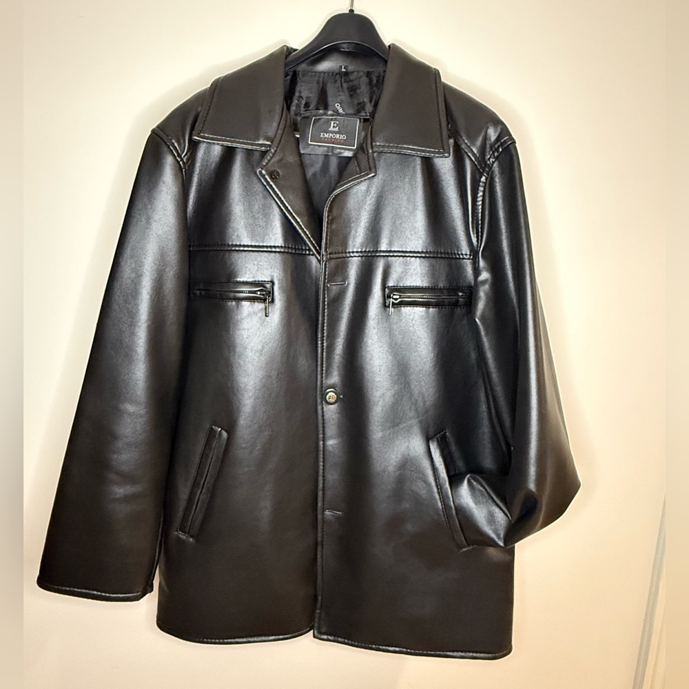 Emporio Armani Black Leather Jacket